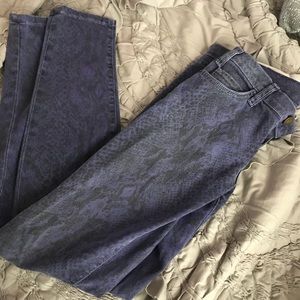 Purple snakeskin denim